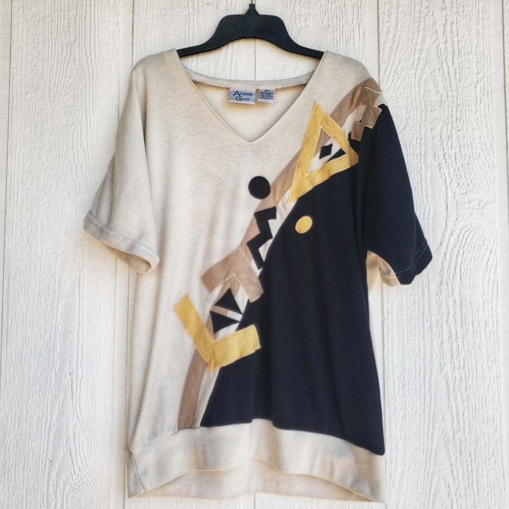 Vintage 80s Geometric Top by Alison Craig